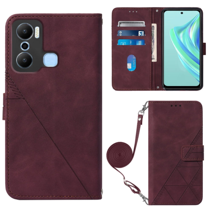 Crossbody 3D Embossed Flip Leather Phone Case, For Infinix Hot 20 4G, For Infinix Hot 20 5G, For Infinix Hot 20 Play, For Infinix Hot 20S/20 Pro, For Infinix Smart 7