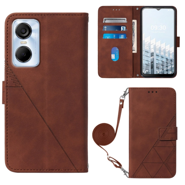 Crossbody 3D Embossed Flip Leather Phone Case, For Tecno Pop 6 Pro, For Tecno Pova 4, For Tecno Pova 4 Pro, For Tecno Pova Neo 2, For Google Pixel 7a, For Samsung Galaxy A04e