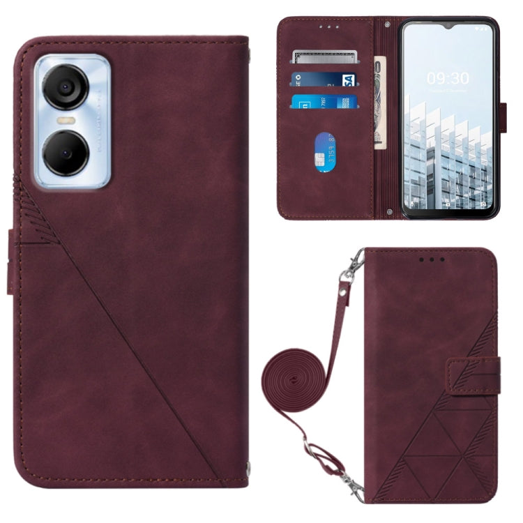 Crossbody 3D Embossed Flip Leather Phone Case, For Tecno Pop 6 Pro, For Tecno Pova 4, For Tecno Pova 4 Pro, For Tecno Pova Neo 2, For Google Pixel 7a, For Samsung Galaxy A04e