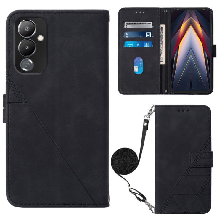 Crossbody 3D Embossed Flip Leather Phone Case, For Tecno Pop 6 Pro, For Tecno Pova 4, For Tecno Pova 4 Pro, For Tecno Pova Neo 2, For Google Pixel 7a, For Samsung Galaxy A04e