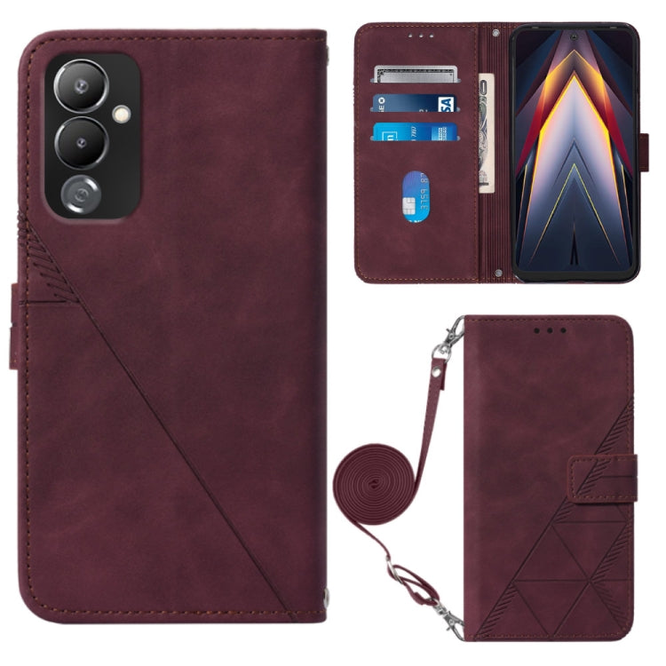 Crossbody 3D Embossed Flip Leather Phone Case, For Tecno Pop 6 Pro, For Tecno Pova 4, For Tecno Pova 4 Pro, For Tecno Pova Neo 2, For Google Pixel 7a, For Samsung Galaxy A04e