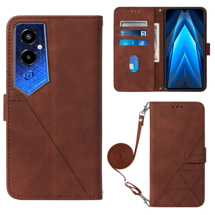 Crossbody 3D Embossed Flip Leather Phone Case, For Tecno Pop 6 Pro, For Tecno Pova 4, For Tecno Pova 4 Pro, For Tecno Pova Neo 2, For Google Pixel 7a, For Samsung Galaxy A04e