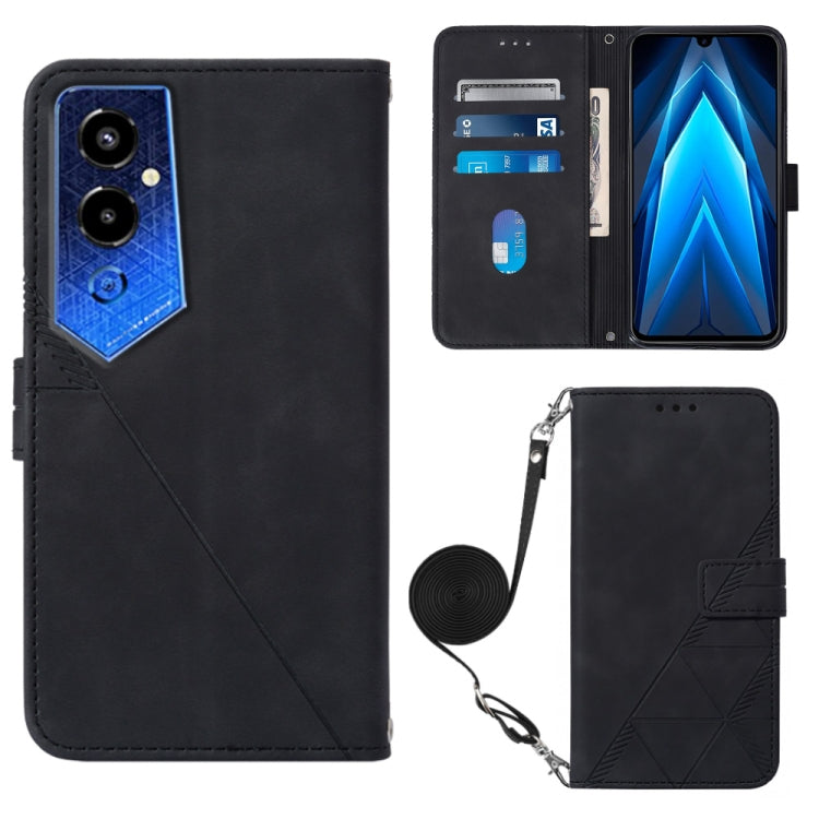 Crossbody 3D Embossed Flip Leather Phone Case, For Tecno Pop 6 Pro, For Tecno Pova 4, For Tecno Pova 4 Pro, For Tecno Pova Neo 2, For Google Pixel 7a, For Samsung Galaxy A04e