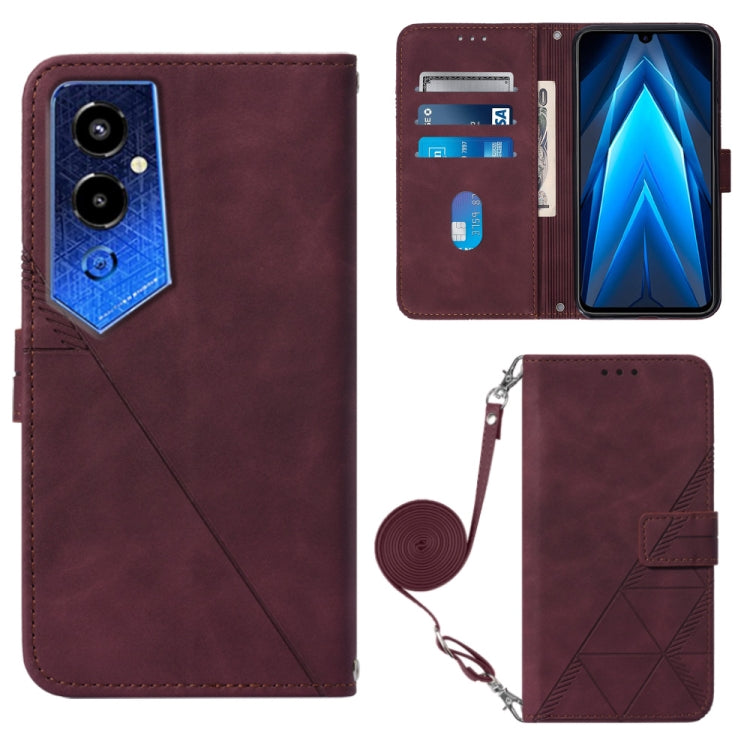 Crossbody 3D Embossed Flip Leather Phone Case, For Tecno Pop 6 Pro, For Tecno Pova 4, For Tecno Pova 4 Pro, For Tecno Pova Neo 2, For Google Pixel 7a, For Samsung Galaxy A04e