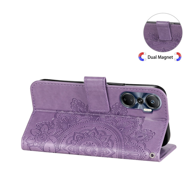 7-petal Flowers Embossing Leather Phone Case, For Infinix Hot 20 4G, For Infinix Hot 20s, For Infinix Note 12 / G96
