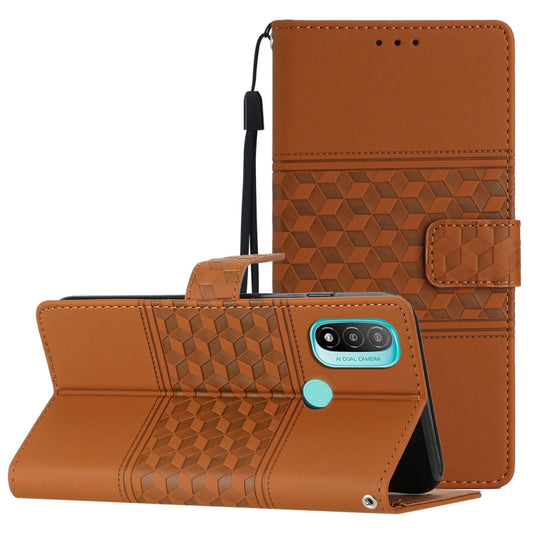 Diamond Embossed Skin Feel Leather Phone Case with Lanyard, For Motorola Moto E20 / E30 / E40, For Motorola Moto E22, For Motorola Moto E32, For Motorola Moto G7 Power, For Motorola Moto G9 / G9 Play, For Motorola Moto G10 / G20 / G30