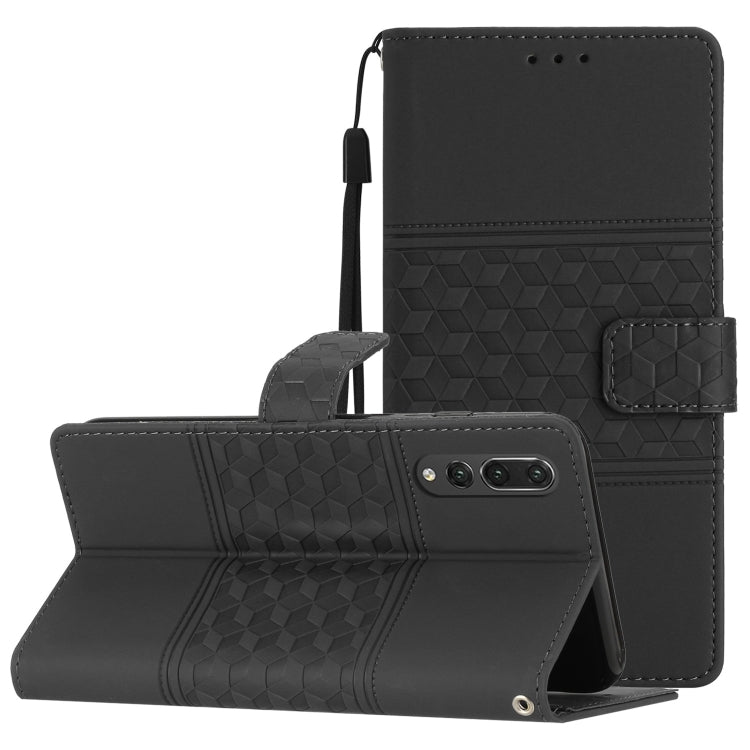 Diamond Embossed Skin Feel Leather Phone Case with Lanyard, For Huawei P20 Lite, For Huawei P20 Pro, For Huawei P30, For Huawei P30 Lite, For Huawei P30 Pro, For Huawei P40, For Huawei P40 Lite, For Huawei P40 Pro