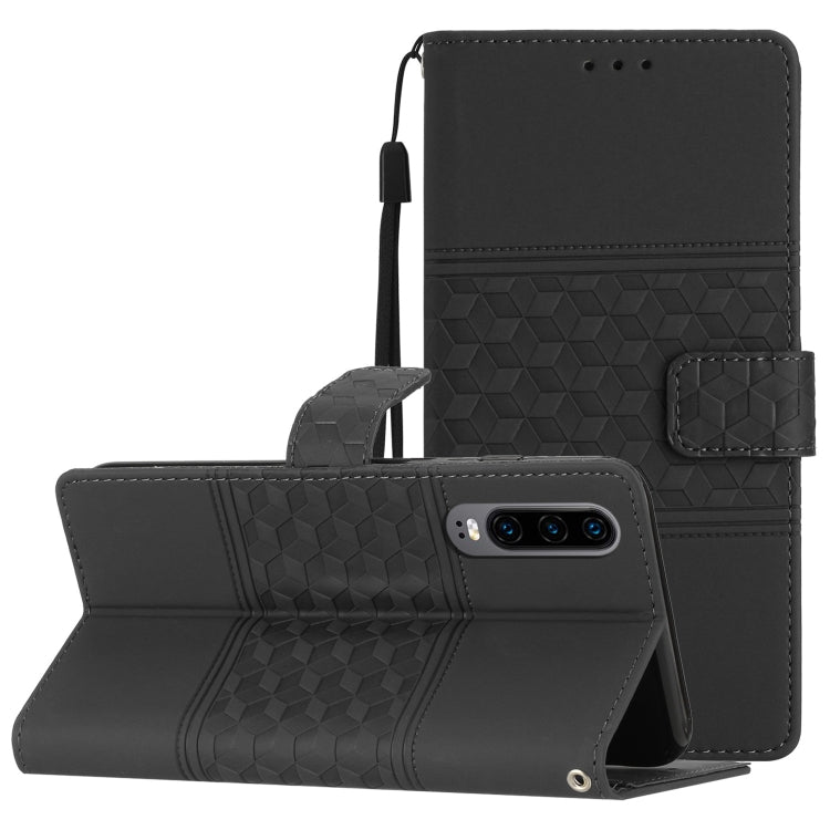 Diamond Embossed Skin Feel Leather Phone Case with Lanyard, For Huawei P20 Lite, For Huawei P20 Pro, For Huawei P30, For Huawei P30 Lite, For Huawei P30 Pro, For Huawei P40, For Huawei P40 Lite, For Huawei P40 Pro
