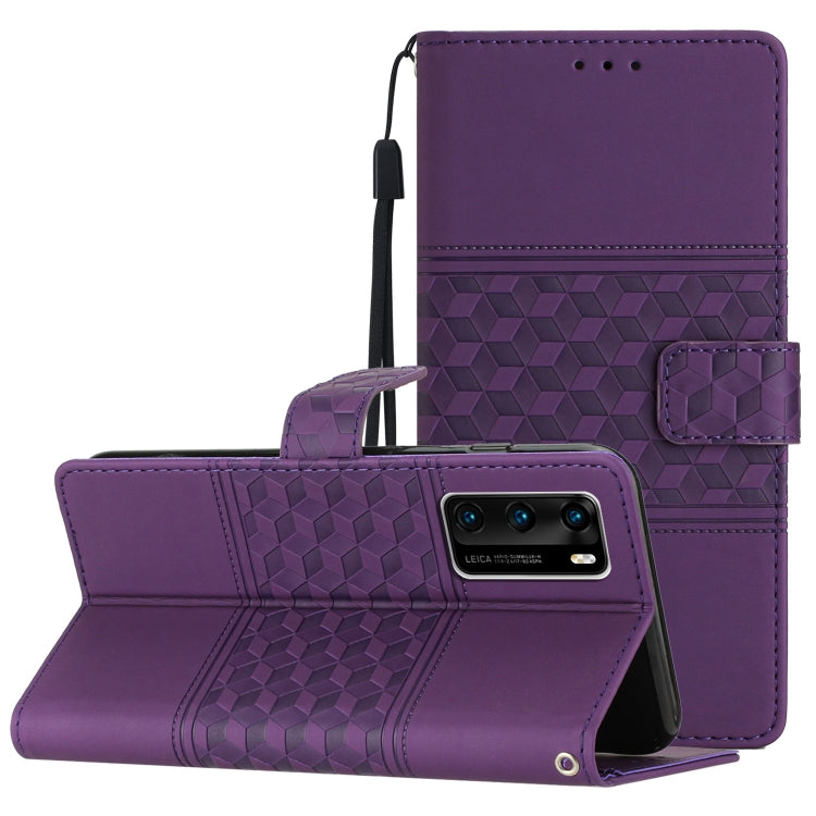 Diamond Embossed Skin Feel Leather Phone Case with Lanyard, For Huawei P20 Lite, For Huawei P20 Pro, For Huawei P30, For Huawei P30 Lite, For Huawei P30 Pro, For Huawei P40, For Huawei P40 Lite, For Huawei P40 Pro