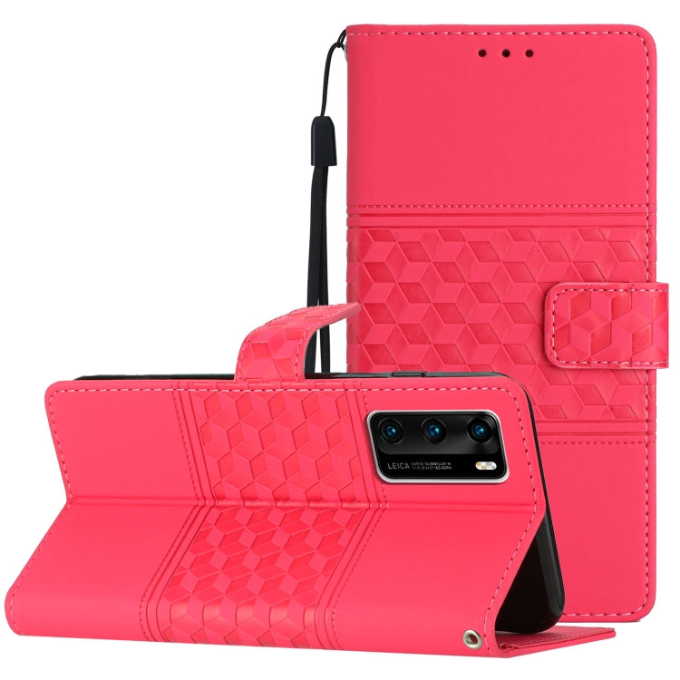 Diamond Embossed Skin Feel Leather Phone Case with Lanyard, For Huawei P20 Lite, For Huawei P20 Pro, For Huawei P30, For Huawei P30 Lite, For Huawei P30 Pro, For Huawei P40, For Huawei P40 Lite, For Huawei P40 Pro