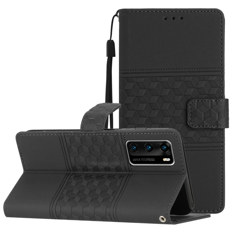 Diamond Embossed Skin Feel Leather Phone Case with Lanyard, For Huawei P20 Lite, For Huawei P20 Pro, For Huawei P30, For Huawei P30 Lite, For Huawei P30 Pro, For Huawei P40, For Huawei P40 Lite, For Huawei P40 Pro