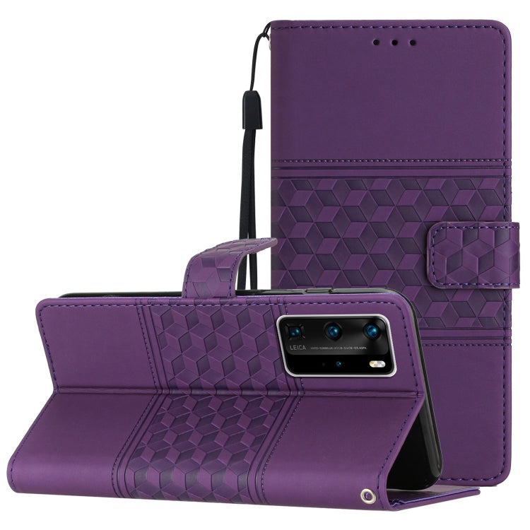 Diamond Embossed Skin Feel Leather Phone Case with Lanyard, For Huawei P20 Lite, For Huawei P20 Pro, For Huawei P30, For Huawei P30 Lite, For Huawei P30 Pro, For Huawei P40, For Huawei P40 Lite, For Huawei P40 Pro