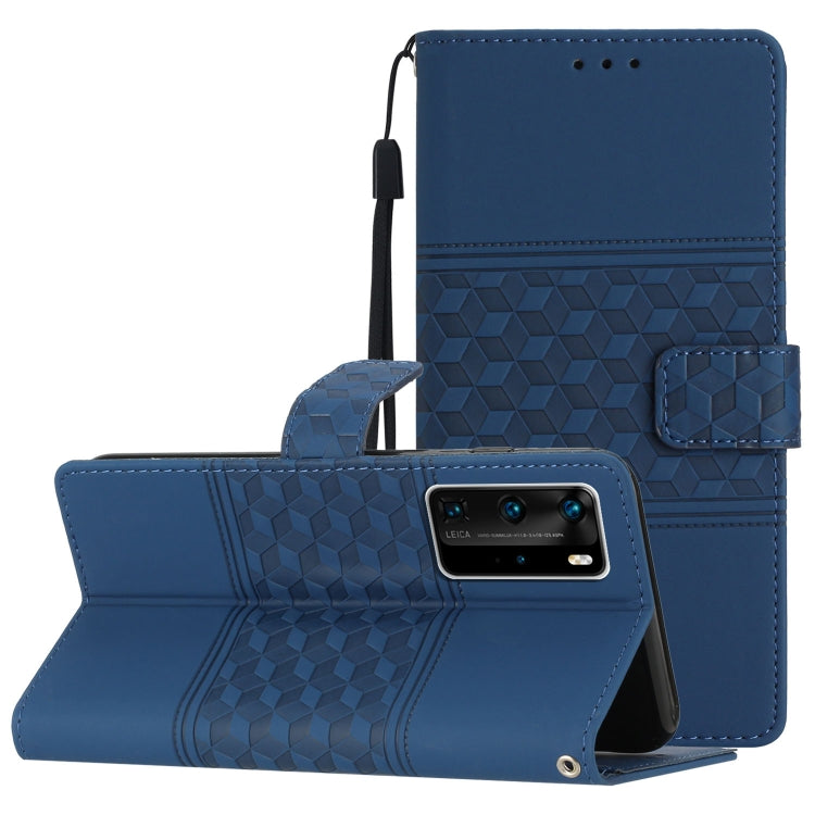 Diamond Embossed Skin Feel Leather Phone Case with Lanyard, For Huawei P20 Lite, For Huawei P20 Pro, For Huawei P30, For Huawei P30 Lite, For Huawei P30 Pro, For Huawei P40, For Huawei P40 Lite, For Huawei P40 Pro