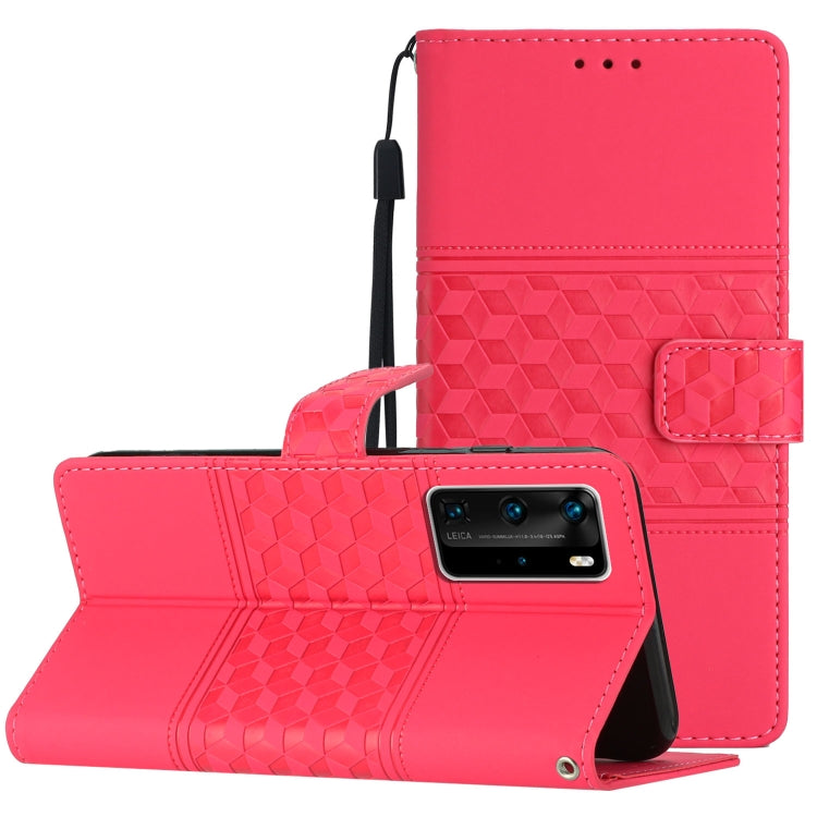 Diamond Embossed Skin Feel Leather Phone Case with Lanyard, For Huawei P20 Lite, For Huawei P20 Pro, For Huawei P30, For Huawei P30 Lite, For Huawei P30 Pro, For Huawei P40, For Huawei P40 Lite, For Huawei P40 Pro
