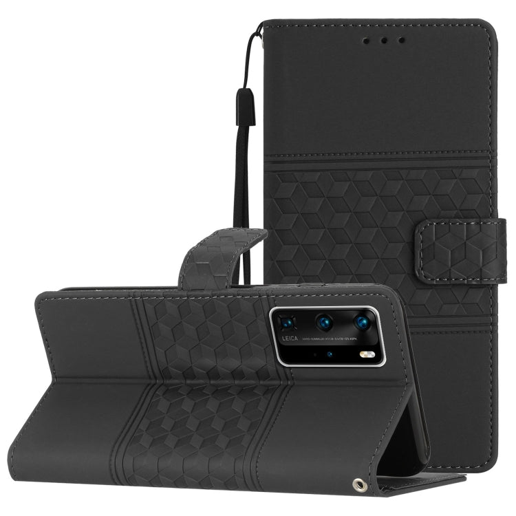 Diamond Embossed Skin Feel Leather Phone Case with Lanyard, For Huawei P20 Lite, For Huawei P20 Pro, For Huawei P30, For Huawei P30 Lite, For Huawei P30 Pro, For Huawei P40, For Huawei P40 Lite, For Huawei P40 Pro