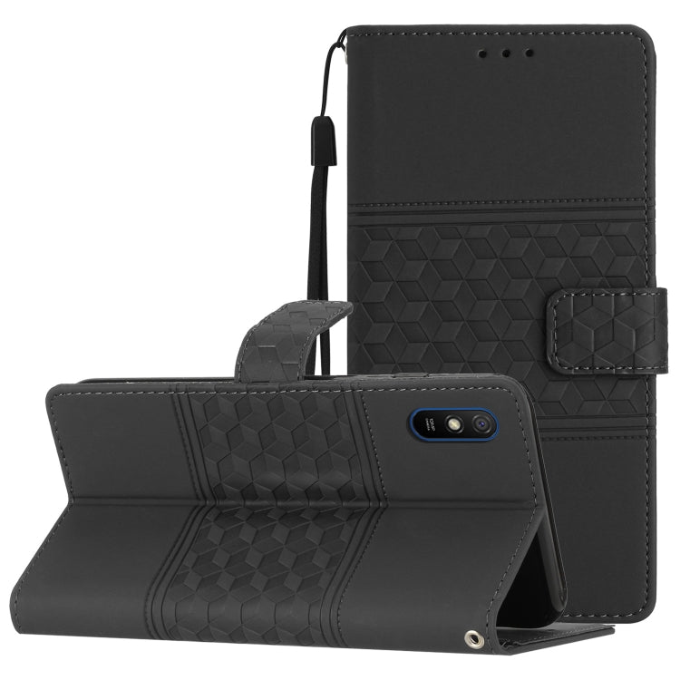Diamond Embossed Skin Feel Leather Phone Case with Lanyard, For Xiaomi Redmi Note 9 5G / Note 9T, For Xiaomi Redmi 9A, For Xiaomi Redmi 9C, For Xiaomi Redmi 10, For Xiaomi Redmi 10 2022, For Xiaomi Redmi 10A, For Xiaomi Redmi 10C, For Xiaomi Redmi A1