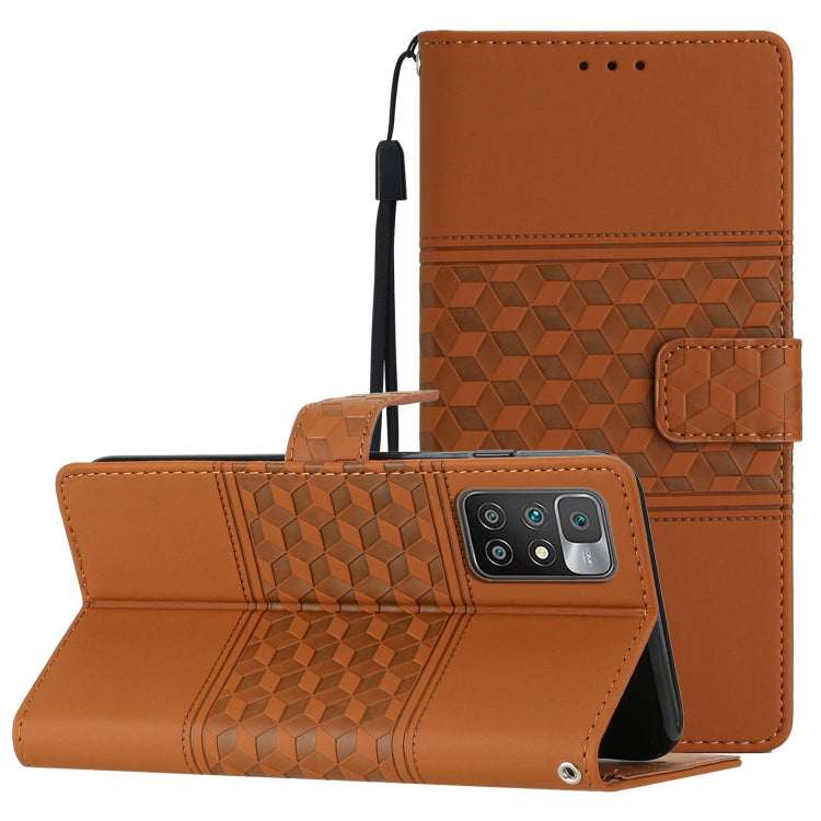 Diamond Embossed Skin Feel Leather Phone Case with Lanyard, For Xiaomi Redmi Note 9 5G / Note 9T, For Xiaomi Redmi 9A, For Xiaomi Redmi 9C, For Xiaomi Redmi 10, For Xiaomi Redmi 10 2022, For Xiaomi Redmi 10A, For Xiaomi Redmi 10C, For Xiaomi Redmi A1