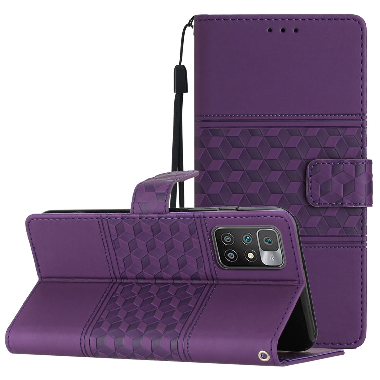 Diamond Embossed Skin Feel Leather Phone Case with Lanyard, For Xiaomi Redmi Note 9 5G / Note 9T, For Xiaomi Redmi 9A, For Xiaomi Redmi 9C, For Xiaomi Redmi 10, For Xiaomi Redmi 10 2022, For Xiaomi Redmi 10A, For Xiaomi Redmi 10C, For Xiaomi Redmi A1