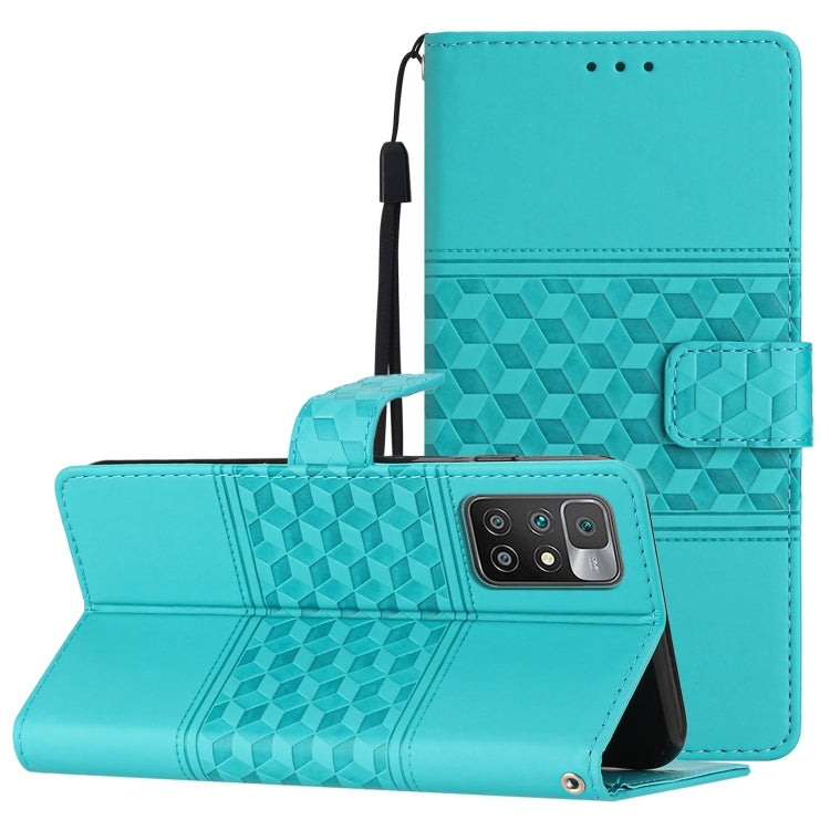 Diamond Embossed Skin Feel Leather Phone Case with Lanyard, For Xiaomi Redmi Note 9 5G / Note 9T, For Xiaomi Redmi 9A, For Xiaomi Redmi 9C, For Xiaomi Redmi 10, For Xiaomi Redmi 10 2022, For Xiaomi Redmi 10A, For Xiaomi Redmi 10C, For Xiaomi Redmi A1