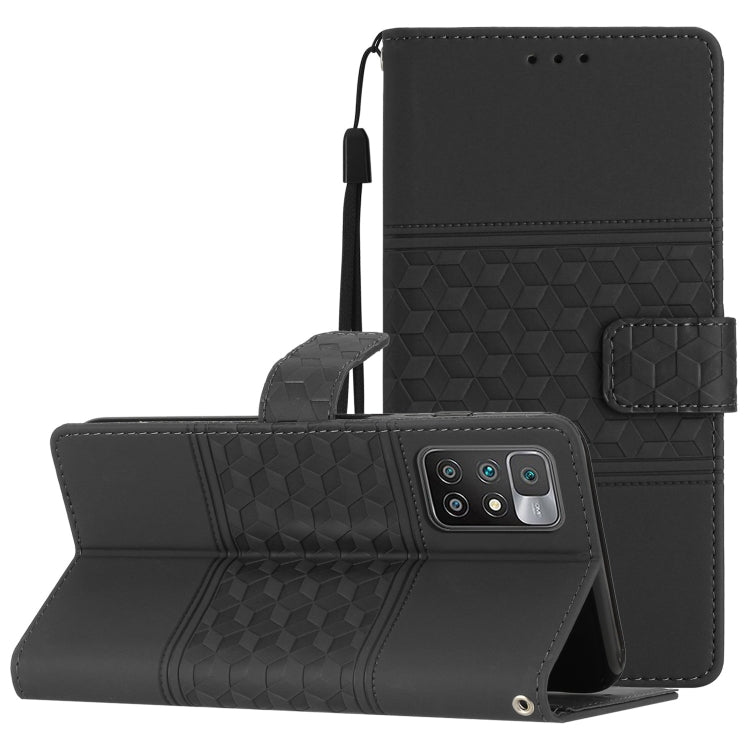 Diamond Embossed Skin Feel Leather Phone Case with Lanyard, For Xiaomi Redmi Note 9 5G / Note 9T, For Xiaomi Redmi 9A, For Xiaomi Redmi 9C, For Xiaomi Redmi 10, For Xiaomi Redmi 10 2022, For Xiaomi Redmi 10A, For Xiaomi Redmi 10C, For Xiaomi Redmi A1