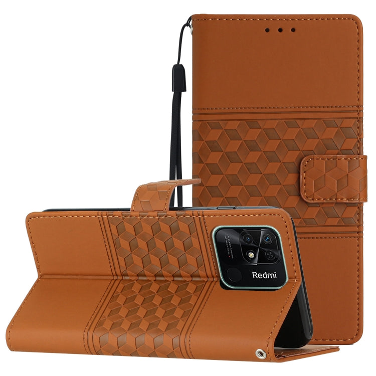 Diamond Embossed Skin Feel Leather Phone Case with Lanyard, For Xiaomi Redmi Note 9 5G / Note 9T, For Xiaomi Redmi 9A, For Xiaomi Redmi 9C, For Xiaomi Redmi 10, For Xiaomi Redmi 10 2022, For Xiaomi Redmi 10A, For Xiaomi Redmi 10C, For Xiaomi Redmi A1