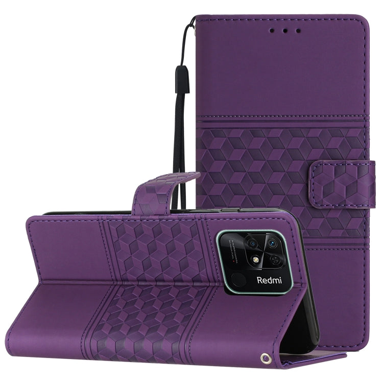 Diamond Embossed Skin Feel Leather Phone Case with Lanyard, For Xiaomi Redmi Note 9 5G / Note 9T, For Xiaomi Redmi 9A, For Xiaomi Redmi 9C, For Xiaomi Redmi 10, For Xiaomi Redmi 10 2022, For Xiaomi Redmi 10A, For Xiaomi Redmi 10C, For Xiaomi Redmi A1