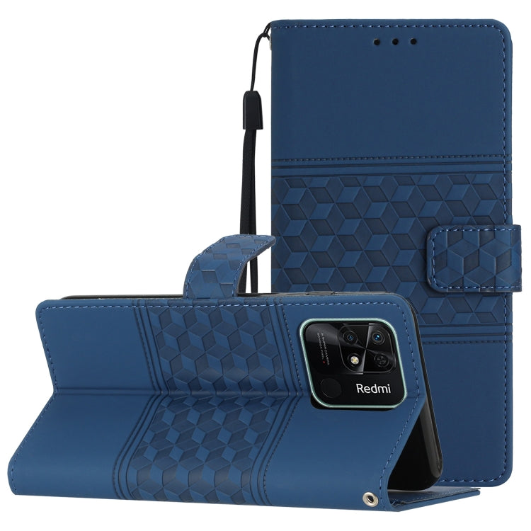 Diamond Embossed Skin Feel Leather Phone Case with Lanyard, For Xiaomi Redmi Note 9 5G / Note 9T, For Xiaomi Redmi 9A, For Xiaomi Redmi 9C, For Xiaomi Redmi 10, For Xiaomi Redmi 10 2022, For Xiaomi Redmi 10A, For Xiaomi Redmi 10C, For Xiaomi Redmi A1