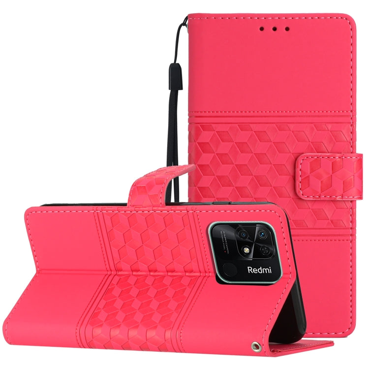 Diamond Embossed Skin Feel Leather Phone Case with Lanyard, For Xiaomi Redmi Note 9 5G / Note 9T, For Xiaomi Redmi 9A, For Xiaomi Redmi 9C, For Xiaomi Redmi 10, For Xiaomi Redmi 10 2022, For Xiaomi Redmi 10A, For Xiaomi Redmi 10C, For Xiaomi Redmi A1