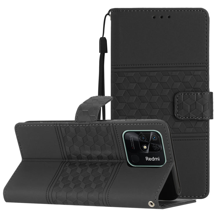 Diamond Embossed Skin Feel Leather Phone Case with Lanyard, For Xiaomi Redmi Note 9 5G / Note 9T, For Xiaomi Redmi 9A, For Xiaomi Redmi 9C, For Xiaomi Redmi 10, For Xiaomi Redmi 10 2022, For Xiaomi Redmi 10A, For Xiaomi Redmi 10C, For Xiaomi Redmi A1