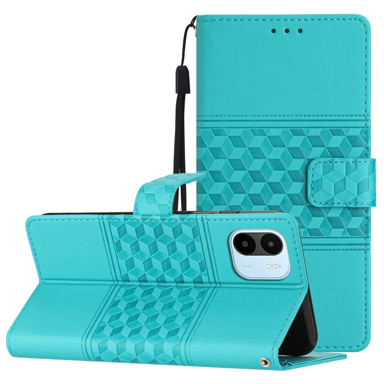 Diamond Embossed Skin Feel Leather Phone Case with Lanyard, For Xiaomi Redmi Note 9 5G / Note 9T, For Xiaomi Redmi 9A, For Xiaomi Redmi 9C, For Xiaomi Redmi 10, For Xiaomi Redmi 10 2022, For Xiaomi Redmi 10A, For Xiaomi Redmi 10C, For Xiaomi Redmi A1