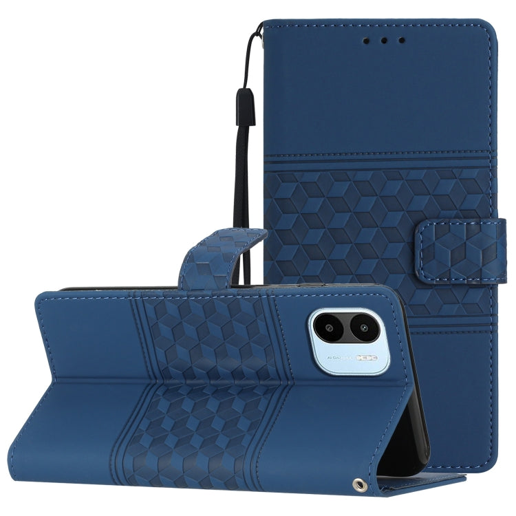 Diamond Embossed Skin Feel Leather Phone Case with Lanyard, For Xiaomi Redmi Note 9 5G / Note 9T, For Xiaomi Redmi 9A, For Xiaomi Redmi 9C, For Xiaomi Redmi 10, For Xiaomi Redmi 10 2022, For Xiaomi Redmi 10A, For Xiaomi Redmi 10C, For Xiaomi Redmi A1
