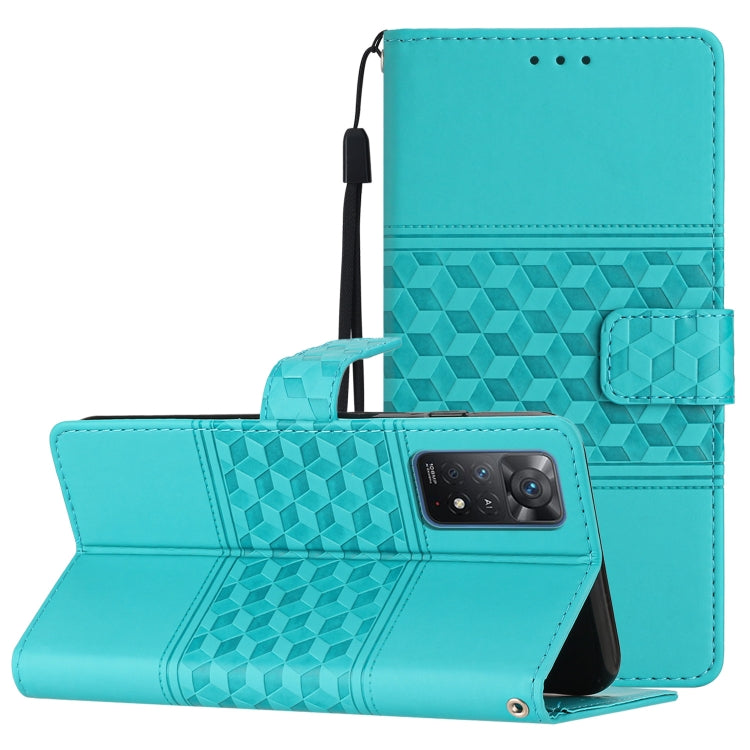 Diamond Embossed Skin Feel Leather Phone Case with Lanyard, For Xiaomi Redmi Note 8T, For Xiaomi Redmi Note 10 / Note 10S, For Xiaomi Redmi Note 10 5G, For Xiaomi Redmi Note 10 Pro / 10 Pro Max, For Xiaomi Redmi Note 11 Pro Global                      ...