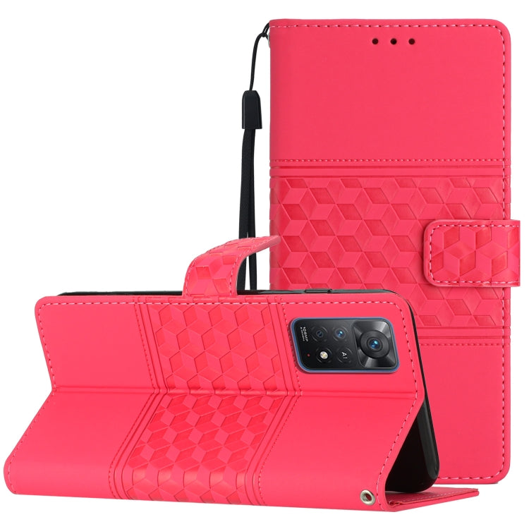Diamond Embossed Skin Feel Leather Phone Case with Lanyard, For Xiaomi Redmi Note 8T, For Xiaomi Redmi Note 10 / Note 10S, For Xiaomi Redmi Note 10 5G, For Xiaomi Redmi Note 10 Pro / 10 Pro Max, For Xiaomi Redmi Note 11 Pro Global                      ...