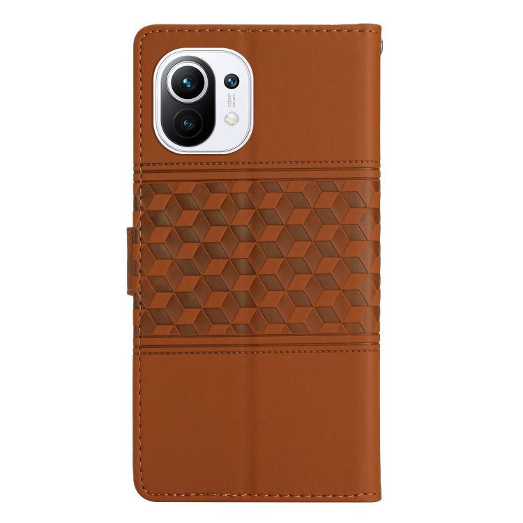 Diamond Embossed Skin Feel Leather Phone Case with Lanyard, For Xiaomi Mi 11 Lite, For Xiaomi Mi 11 Pro, For Xiaomi Mi 11T / 11T Pro, For Xiaomi 12 Lite, For Xiaomi 12 Pro, For Xiaomi 12T / 12T Pro, For Xiaomi Mi 11 Ultra