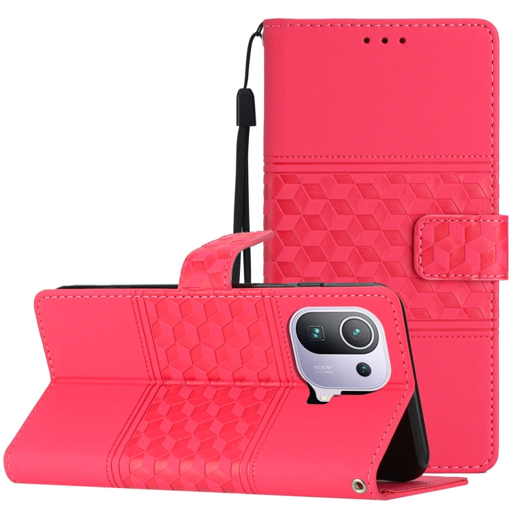 Diamond Embossed Skin Feel Leather Phone Case with Lanyard, For Xiaomi Mi 11 Lite, For Xiaomi Mi 11 Pro, For Xiaomi Mi 11T / 11T Pro, For Xiaomi 12 Lite, For Xiaomi 12 Pro, For Xiaomi 12T / 12T Pro, For Xiaomi Mi 11 Ultra