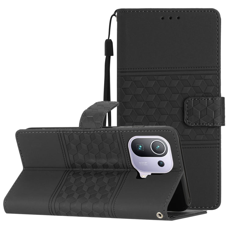 Diamond Embossed Skin Feel Leather Phone Case with Lanyard, For Xiaomi Mi 11 Lite, For Xiaomi Mi 11 Pro, For Xiaomi Mi 11T / 11T Pro, For Xiaomi 12 Lite, For Xiaomi 12 Pro, For Xiaomi 12T / 12T Pro, For Xiaomi Mi 11 Ultra