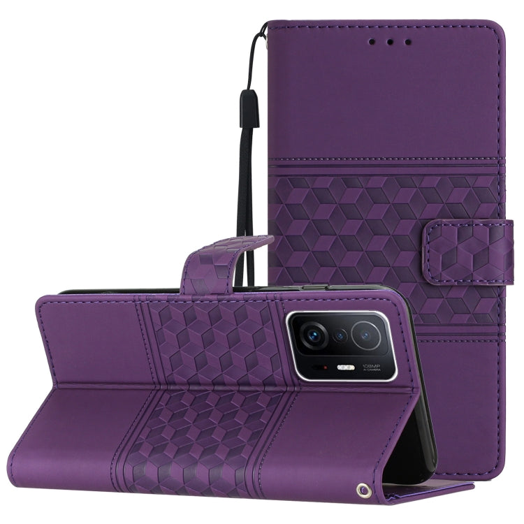 Diamond Embossed Skin Feel Leather Phone Case with Lanyard, For Xiaomi Mi 11 Lite, For Xiaomi Mi 11 Pro, For Xiaomi Mi 11T / 11T Pro, For Xiaomi 12 Lite, For Xiaomi 12 Pro, For Xiaomi 12T / 12T Pro, For Xiaomi Mi 11 Ultra