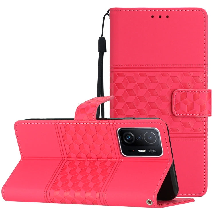 Diamond Embossed Skin Feel Leather Phone Case with Lanyard, For Xiaomi Mi 11 Lite, For Xiaomi Mi 11 Pro, For Xiaomi Mi 11T / 11T Pro, For Xiaomi 12 Lite, For Xiaomi 12 Pro, For Xiaomi 12T / 12T Pro, For Xiaomi Mi 11 Ultra