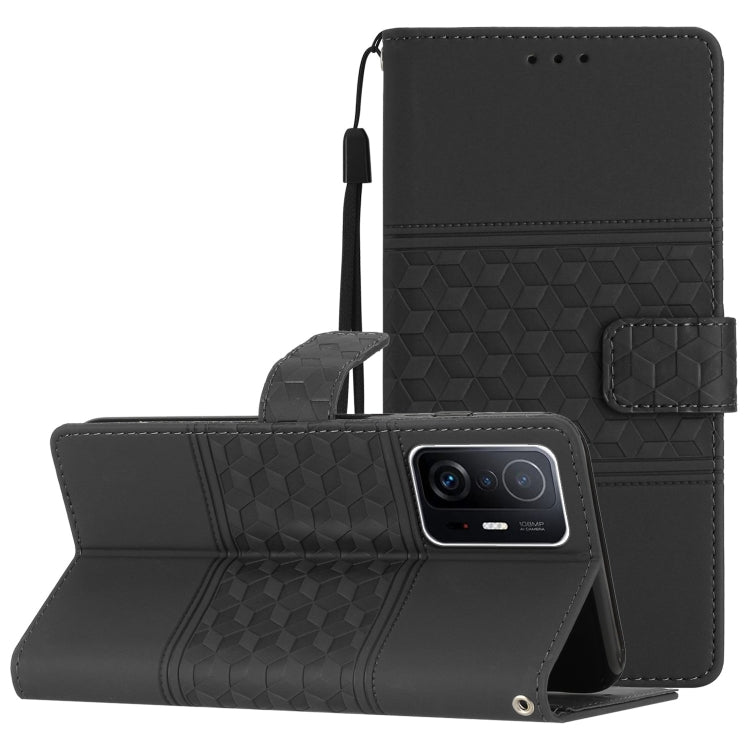 Diamond Embossed Skin Feel Leather Phone Case with Lanyard, For Xiaomi Mi 11 Lite, For Xiaomi Mi 11 Pro, For Xiaomi Mi 11T / 11T Pro, For Xiaomi 12 Lite, For Xiaomi 12 Pro, For Xiaomi 12T / 12T Pro, For Xiaomi Mi 11 Ultra