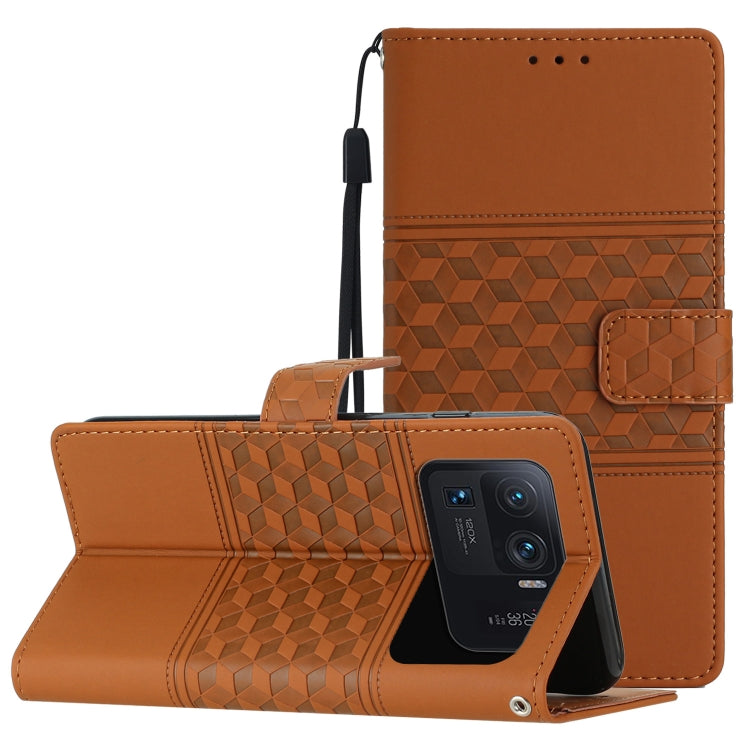 Diamond Embossed Skin Feel Leather Phone Case with Lanyard, For Xiaomi Mi 11 Lite, For Xiaomi Mi 11 Pro, For Xiaomi Mi 11T / 11T Pro, For Xiaomi 12 Lite, For Xiaomi 12 Pro, For Xiaomi 12T / 12T Pro, For Xiaomi Mi 11 Ultra