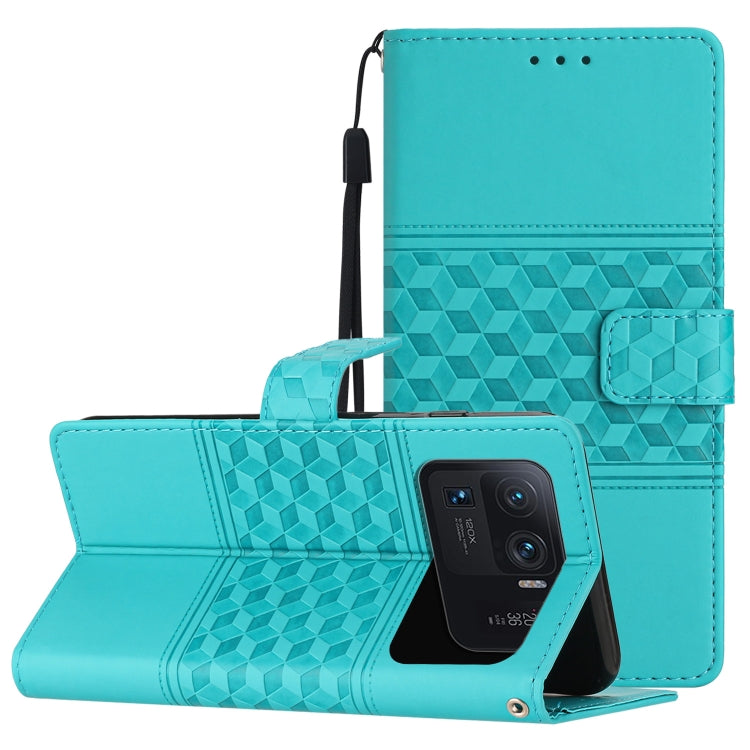 Diamond Embossed Skin Feel Leather Phone Case with Lanyard, For Xiaomi Mi 11 Lite, For Xiaomi Mi 11 Pro, For Xiaomi Mi 11T / 11T Pro, For Xiaomi 12 Lite, For Xiaomi 12 Pro, For Xiaomi 12T / 12T Pro, For Xiaomi Mi 11 Ultra