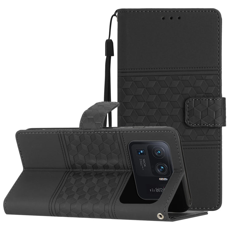 Diamond Embossed Skin Feel Leather Phone Case with Lanyard, For Xiaomi Mi 11 Lite, For Xiaomi Mi 11 Pro, For Xiaomi Mi 11T / 11T Pro, For Xiaomi 12 Lite, For Xiaomi 12 Pro, For Xiaomi 12T / 12T Pro, For Xiaomi Mi 11 Ultra