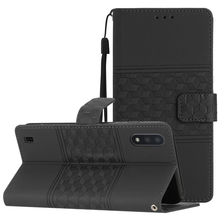 Diamond Embossed Skin Feel Leather Phone Case with Lanyard, For Samsung Galaxy A10 / M10, For Samsung Galaxy A12, For Samsung Galaxy A13 4G, For Samsung Galaxy A13 5G, For Samsung Galaxy A14 5G, For Samsung Galaxy A20 / A30, For Samsung Galaxy A20e    ...