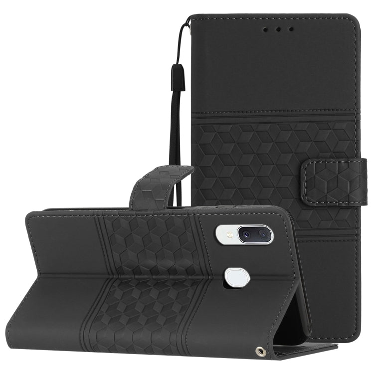 Diamond Embossed Skin Feel Leather Phone Case with Lanyard, For Samsung Galaxy A40, For Samsung Galaxy A41, For Samsung Galaxy A42, For Samsung Galaxy A50, For Samsung Galaxy A51, For Samsung Galaxy A52, For Samsung Galaxy A53, For Samsung Galaxy A54