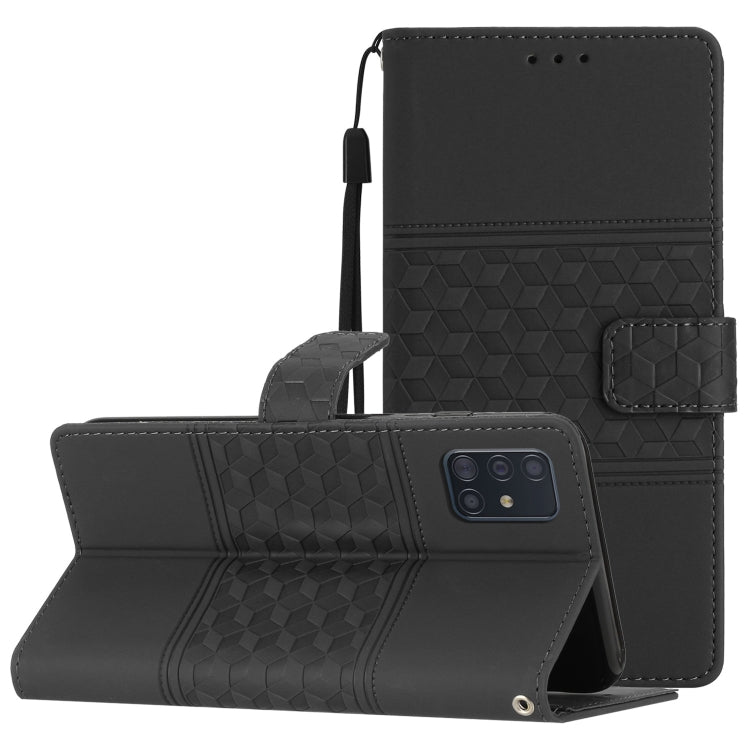 Diamond Embossed Skin Feel Leather Phone Case with Lanyard, For Samsung Galaxy A40, For Samsung Galaxy A41, For Samsung Galaxy A42, For Samsung Galaxy A50, For Samsung Galaxy A51, For Samsung Galaxy A52, For Samsung Galaxy A53, For Samsung Galaxy A54
