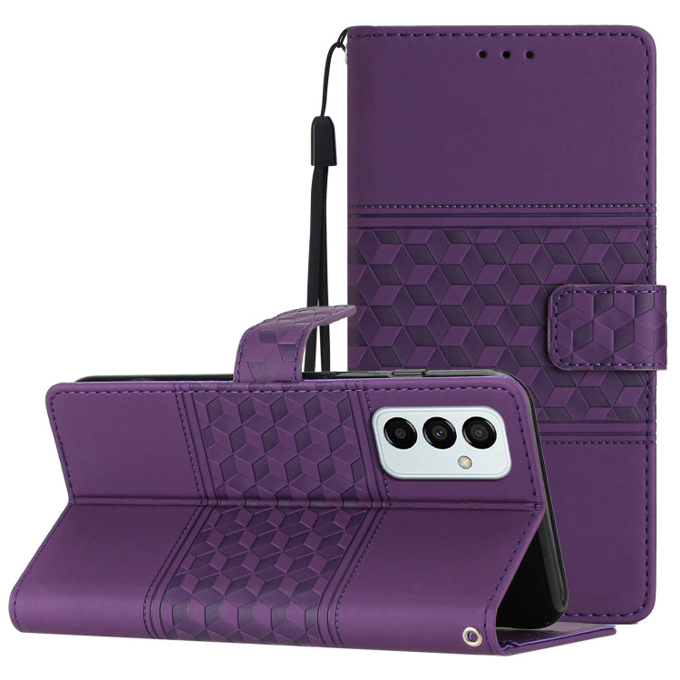 Diamond Embossed Skin Feel Leather Phone Case with Lanyard, For Samsung Galaxy A70, For Samsung Galaxy A71, For Samsung Galaxy A72, For Samsung Galaxy A73, For Samsung Galaxy M23, For Samsung Galaxy M32, For Samsung Galaxy M33, For Samsung Galaxy M52