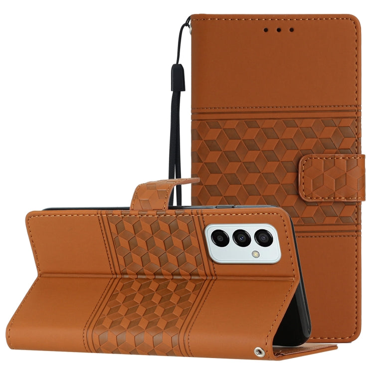 Diamond Embossed Skin Feel Leather Phone Case with Lanyard, For Samsung Galaxy A70, For Samsung Galaxy A71, For Samsung Galaxy A72, For Samsung Galaxy A73, For Samsung Galaxy M23, For Samsung Galaxy M32, For Samsung Galaxy M33, For Samsung Galaxy M52
