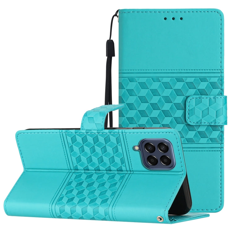 Diamond Embossed Skin Feel Leather Phone Case with Lanyard, For Samsung Galaxy M53, For Samsung Galaxy Note 8, For Samsung Galaxy Note9, For Samsung Galaxy Note10, For Samsung Galaxy Note10+, For Samsung Galaxy Note20, For Samsung Galaxy Note20 Ultra  ...