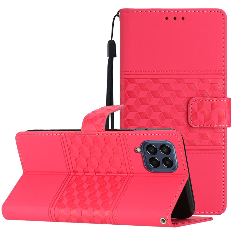 Diamond Embossed Skin Feel Leather Phone Case with Lanyard, For Samsung Galaxy M53, For Samsung Galaxy Note 8, For Samsung Galaxy Note9, For Samsung Galaxy Note10, For Samsung Galaxy Note10+, For Samsung Galaxy Note20, For Samsung Galaxy Note20 Ultra  ...