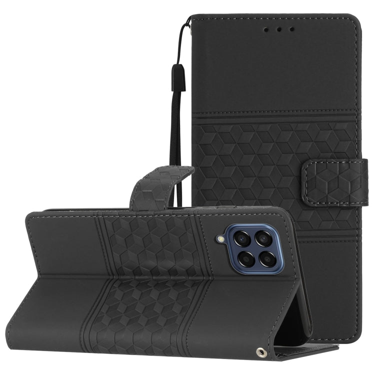 Diamond Embossed Skin Feel Leather Phone Case with Lanyard, For Samsung Galaxy M53, For Samsung Galaxy Note 8, For Samsung Galaxy Note9, For Samsung Galaxy Note10, For Samsung Galaxy Note10+, For Samsung Galaxy Note20, For Samsung Galaxy Note20 Ultra  ...